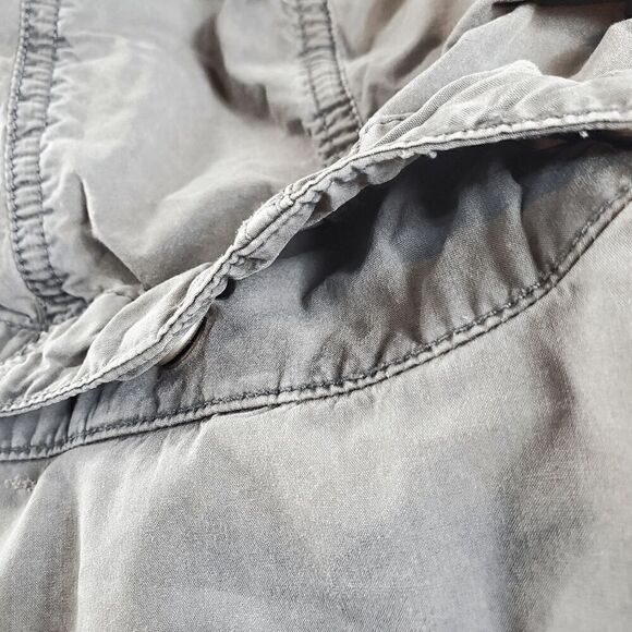 Levi's Jacket Women Small Green Solid Distress Military Utility Drawstring Waist - Picture 13 of 16